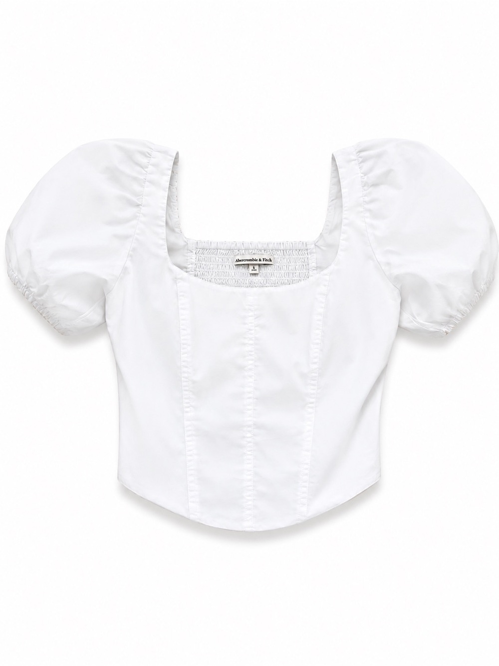 Abercrombie & Fitch Puff Sleeve Corset Squareneck Crop Top sz S